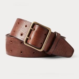 Ralph Lauren Double RL Men's Brown Leather Belt